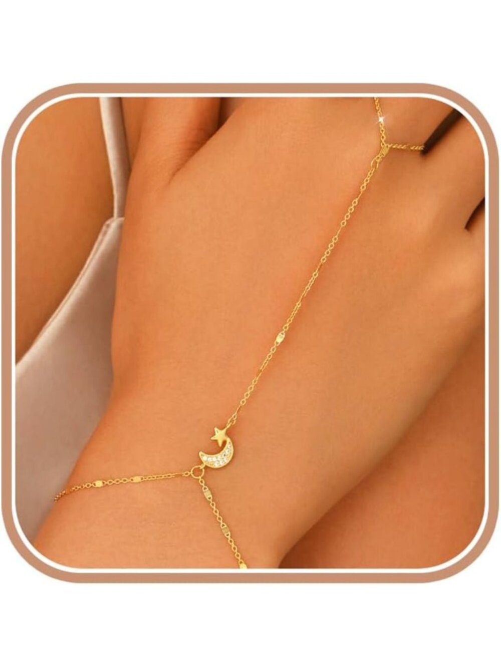 925 Sterling Silver Hand Chain Bracelet - Elegant Women's Jewelry Accessory